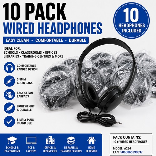 Pack wired 5mm headphones - 10,