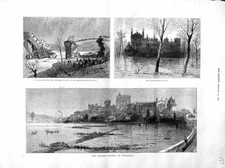 Original Old Antique Print