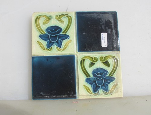 Vintage ceramic tile floral - vintage,
