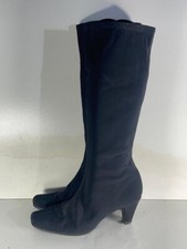 Peter Kaiser Women's Size 6/39 Used Black Fabric Stretch Knee High Boots  -B11