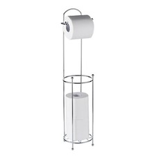 Free Standing 4 Roll Chrome Toilet Paper Tissue Dispenser Storage Holder Stand