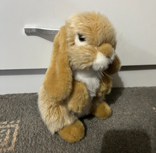 Living Nature Beige & White Bunny Rabbit Soft Toy Plush 8" Animal