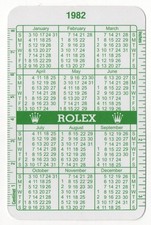 ROLEX 1982 1983 GREEN CALENDAR