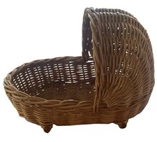 Vintage Toy Baby Doll Wicker