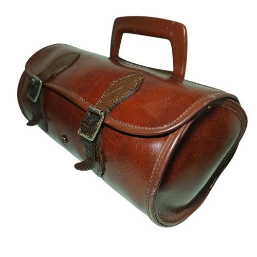 Vintage brown leather ball - brown,
