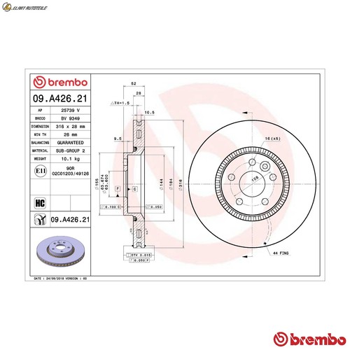 Brake discs a426 - brake, for