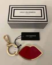 Lulu Guinness Red Enamel Lip Keyring / Bag Charm BNWT