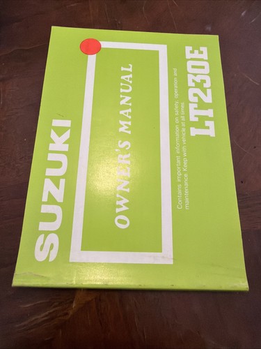 Suzuki lt230e owners manual - suzuki,