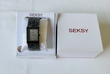 Seksy Women's Black Silver GreyRhinestone Bracelet Watch Model ref:118801