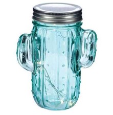 CACTUS SHAPED GLASS LED JAR