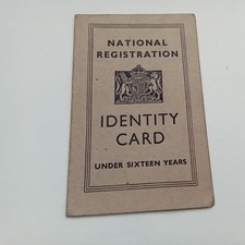 Vintage National Registration Identity Card Under Sixteen Years Stamped 1947