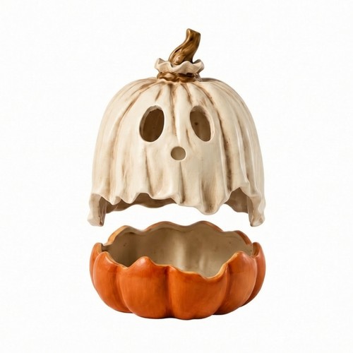 Pumpkin jar with ghost - jar,
