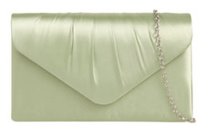 Women Satin Pleated Clutch Bag