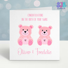 Personalised New Baby Twin