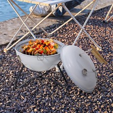 Kettle BBQ Charcoal Small Barbecue Garden Outdoor Portable Camping Grill White