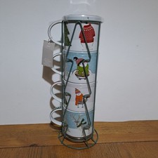 Next Stacking Mugs Christmas Winter Set Of 4 With Stand