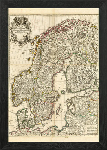Old map scandinavia and - of,
