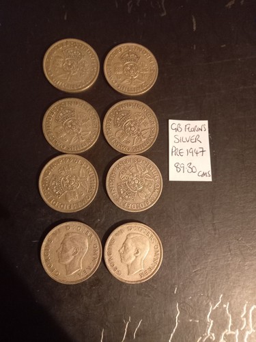 Silver florins 8pre 1947 - silver,