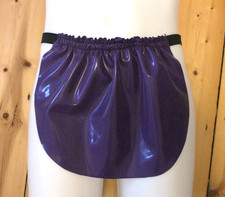 Mens Latex Skirt Sporran Open Side Jock Rubber Apron Sissy Purple 1 Size BDSM