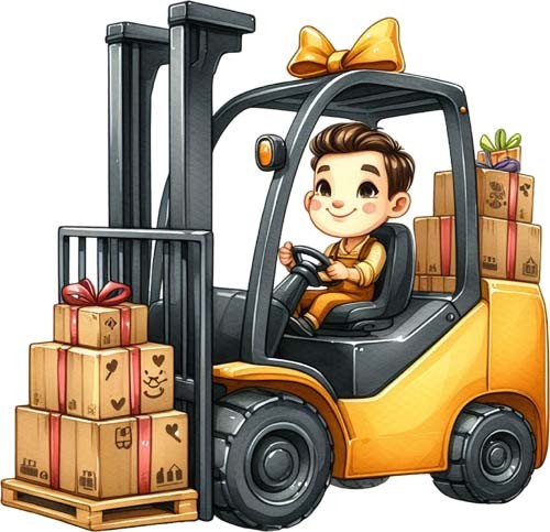 Colour forklift truck wall - truck, art