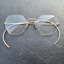 Shuron Antique Eyeglasses Frameless Hexegon 1920's And Original ORIGINAL 