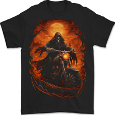 Skull Biker Motorcycle Motorbike Grim Reaper 3 Mens T-Shirt 100% Cotton