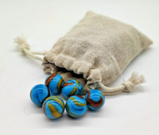 33 x Round Glass Marbles Cloth