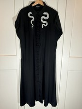 Disturbia Slither Snake Embroidered Black Relaxed Midi Dress UK 16 Sold Out