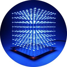3D LED Cube Kit 512 Blue LEDs