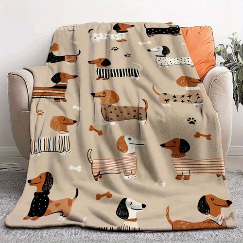 Dachshund flannel throw - flannel,