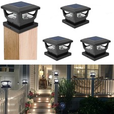 4X Solar Post Cap Lights Fence