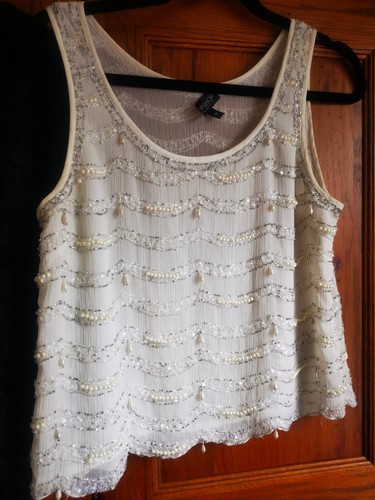 Ivory pearl sequin beaded - pearl,