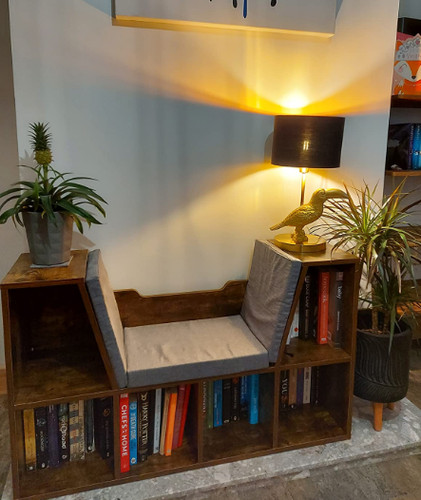Rustic storage bench padded - rustic,