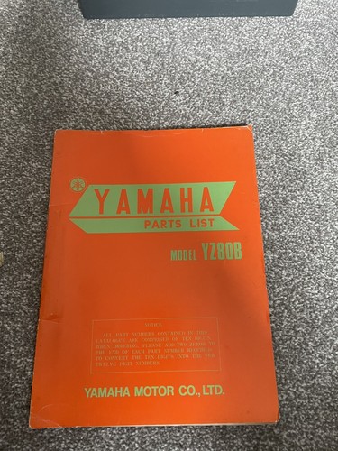 Yamaha yz80b parts manual - manual,