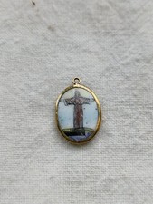 Enamel Pendant of our Lord. Brass & Enamel. 16mm Inc bale.