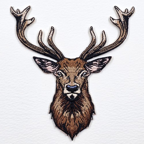 Stag head embroidered - stag,