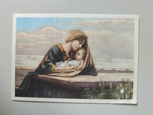 Madonna and child postcard - and, child,