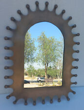 16" PUNCHED TIN MIRROR Mexican handmade hacienda style mirror, folk art