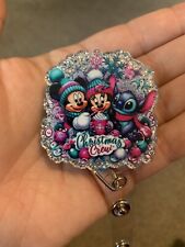 Retractable Clip Christmas Crew Badge Reel With Clear ID Card Holder 