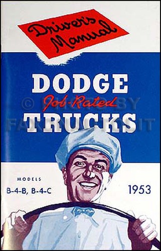 1953 dodge truck owners manual - truck,