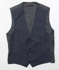 Red Mens Blue Jacket Waistcoat Size M Button