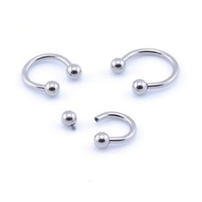 TITANIUM Internally Threaded Horseshoe Bar Circular Barbell Lip Nose Septum Ear