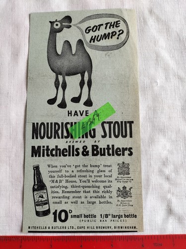1953 mitchells butlers stout - &,