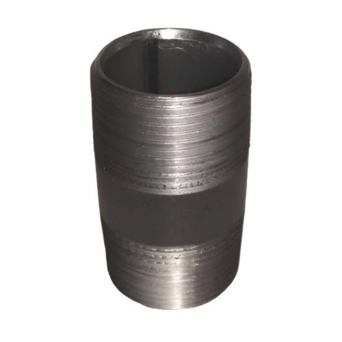 Black mild steel barrel nipple - steel,