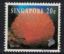 Sea Fan Coral Marine Life 20c Singapore 1984 Canc SG#743