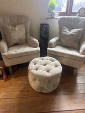 Loaf Arm Chairs and Footstall