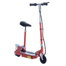 HOMCOM Foldable Powered Scooter with Adjustable Seat, Brake, Red