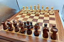 Wooden Games Compendium Set Chess Backgammon Dominoes Dice Poker Playing Cards