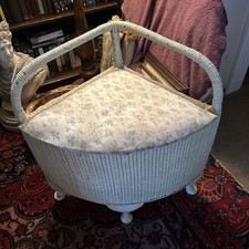 Lloyd Loom Style Corner Laundry Basket and Seat Blanket Box