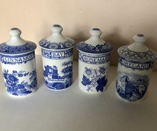 4 Vintage Herb Pots The Spode Blue Room Porcelain/Ceramic Collectors Kitchenware